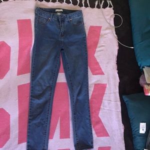 Blue skinny jeans